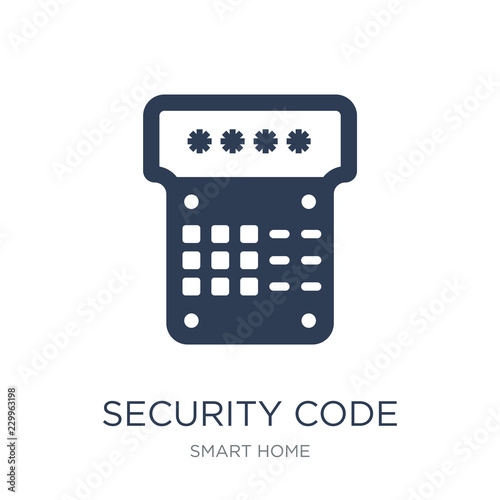 Security code icon. Trendy flat vector Security code icon on white background from smart home collection