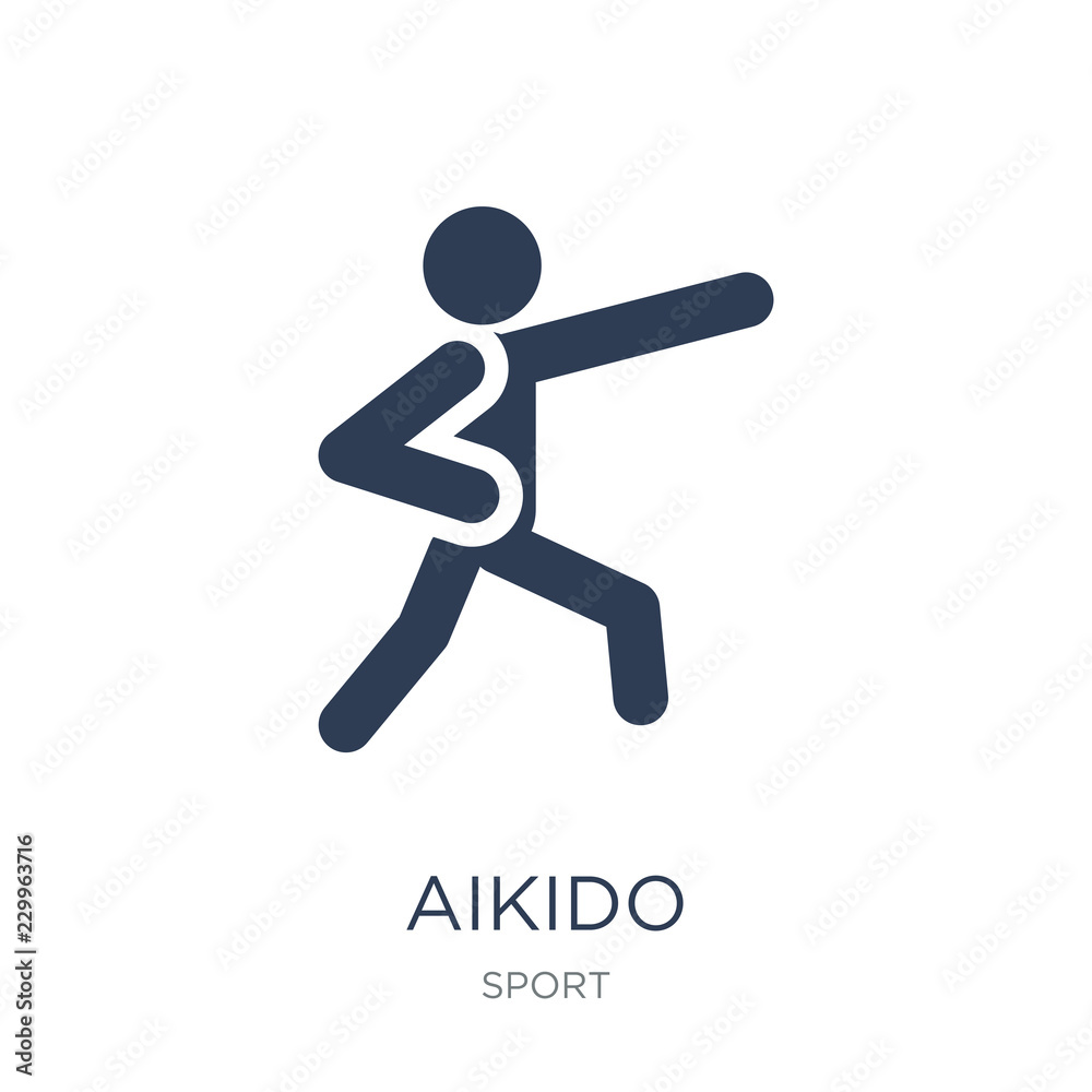 aikido icon. Trendy flat vector aikido icon on white background from sport collection aikido icon. Trendy flat vector aikido icon on white background from sport collection