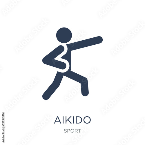 aikido icon. Trendy flat vector aikido icon on white background from sport collection