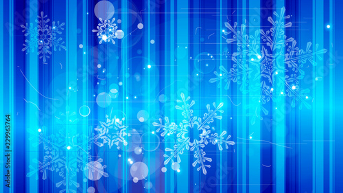 Snowflakes and festive lights - vector background with beautiful snowflakes that merrily shine and shimmer in color space