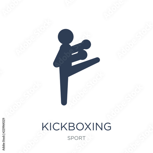 kickboxing icon. Trendy flat vector kickboxing icon on white background from sport collection