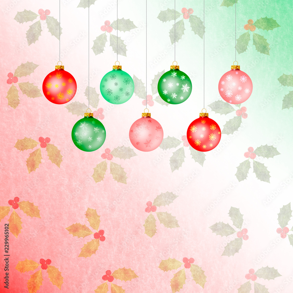 Christmas balls with golden decorations