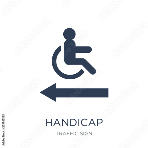 Handicap sign icon. Trendy flat vector Handicap sign icon on white background from traffic sign collection