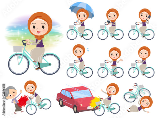Arab women orange Hijab_city cycle