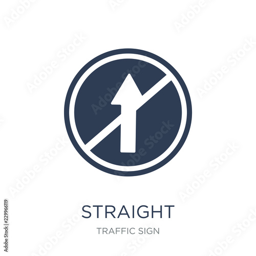 Free Download Straight sign icon. Trendy flat vector Straight sign icon on white background from traffic sign collection - GFXLoad