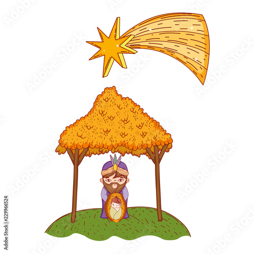 Christmas nativity scene cartoon