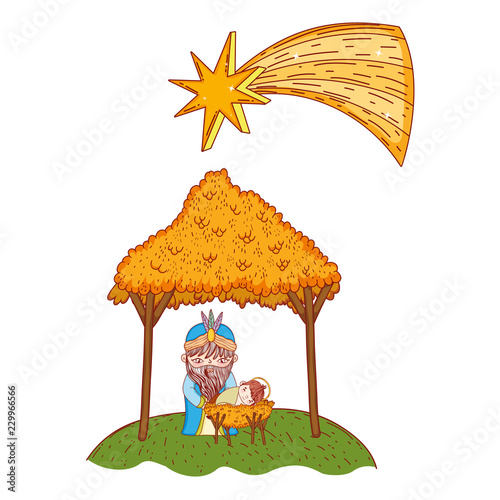Christmas nativity scene cartoon