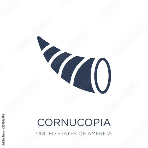 Cornucopia icon. Trendy flat vector Cornucopia icon on white background from United States of America collection