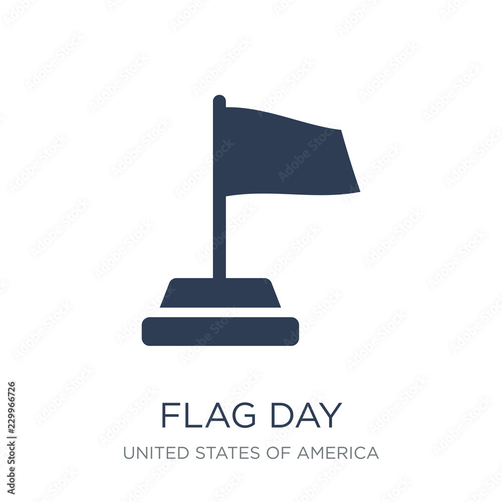 flag day icon. Trendy flat vector flag day icon on white background from United States of America collection flag day icon. Trendy flat vector flag day icon on white background from United States of America collection