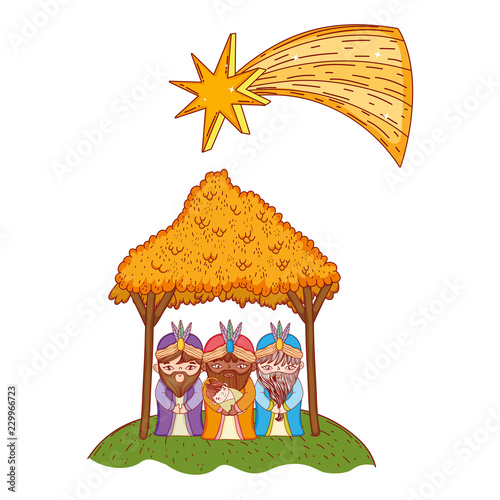 Christmas nativity scene cartoon