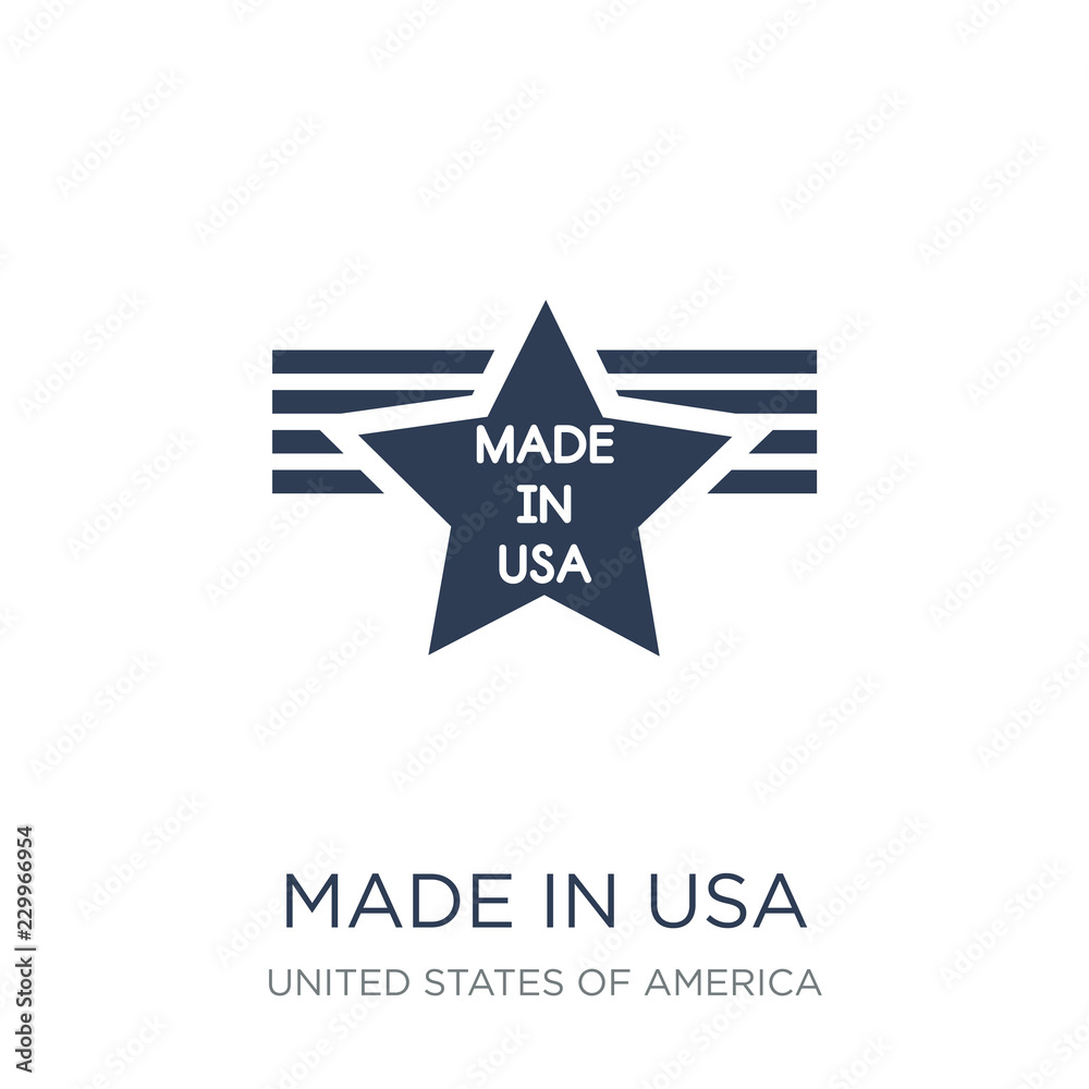 Obraz premium Made in USA icon. Trendy flat vector Made in USA icon on white background from United States of America collection