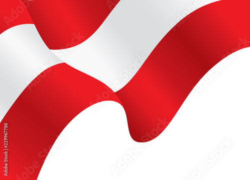 Austria flag, Isolated national flag of Austria. Waving flag of the Austrian Republic, Vector illustration