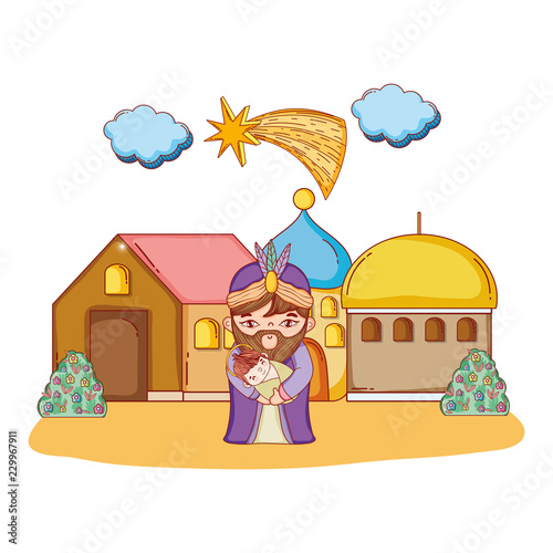 Christmas nativity scene cartoon