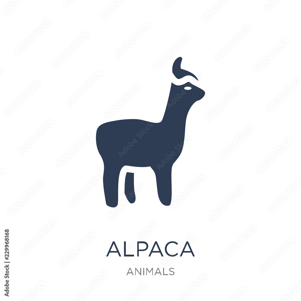Alpaca icon. Trendy flat vector Alpaca icon on white background from animals collection
