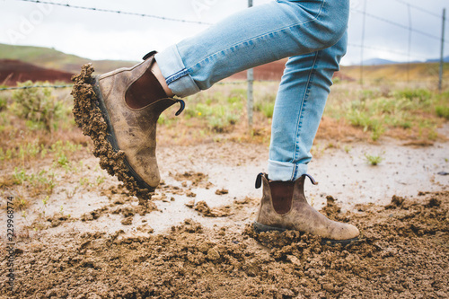 Very muddy boots photo