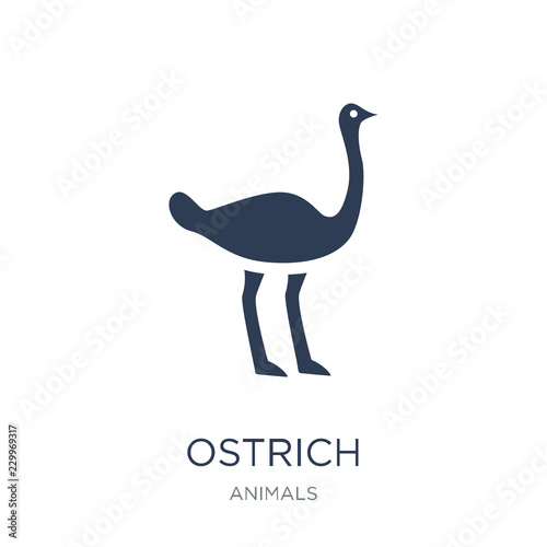 Ostrich icon. Trendy flat vector Ostrich icon on white background from animals collection