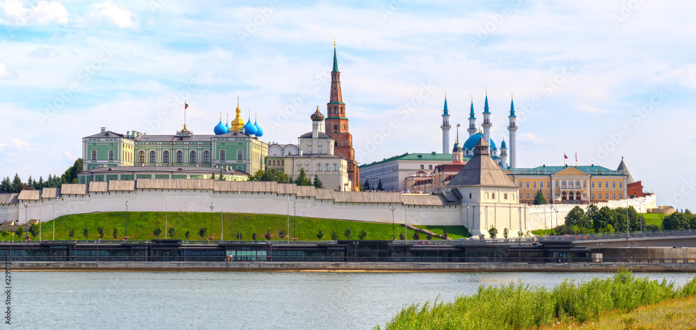 Kazan Kremlin in the evening sun, Tatarstan, Russia