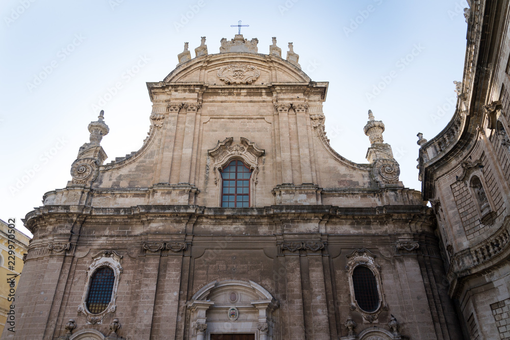 Domed Roman Catholic Monopoli cathedral, Basilica of the Madonna della Madia or Santa Maria della Madia, Monopoli, Apulia, Bari province, Italy