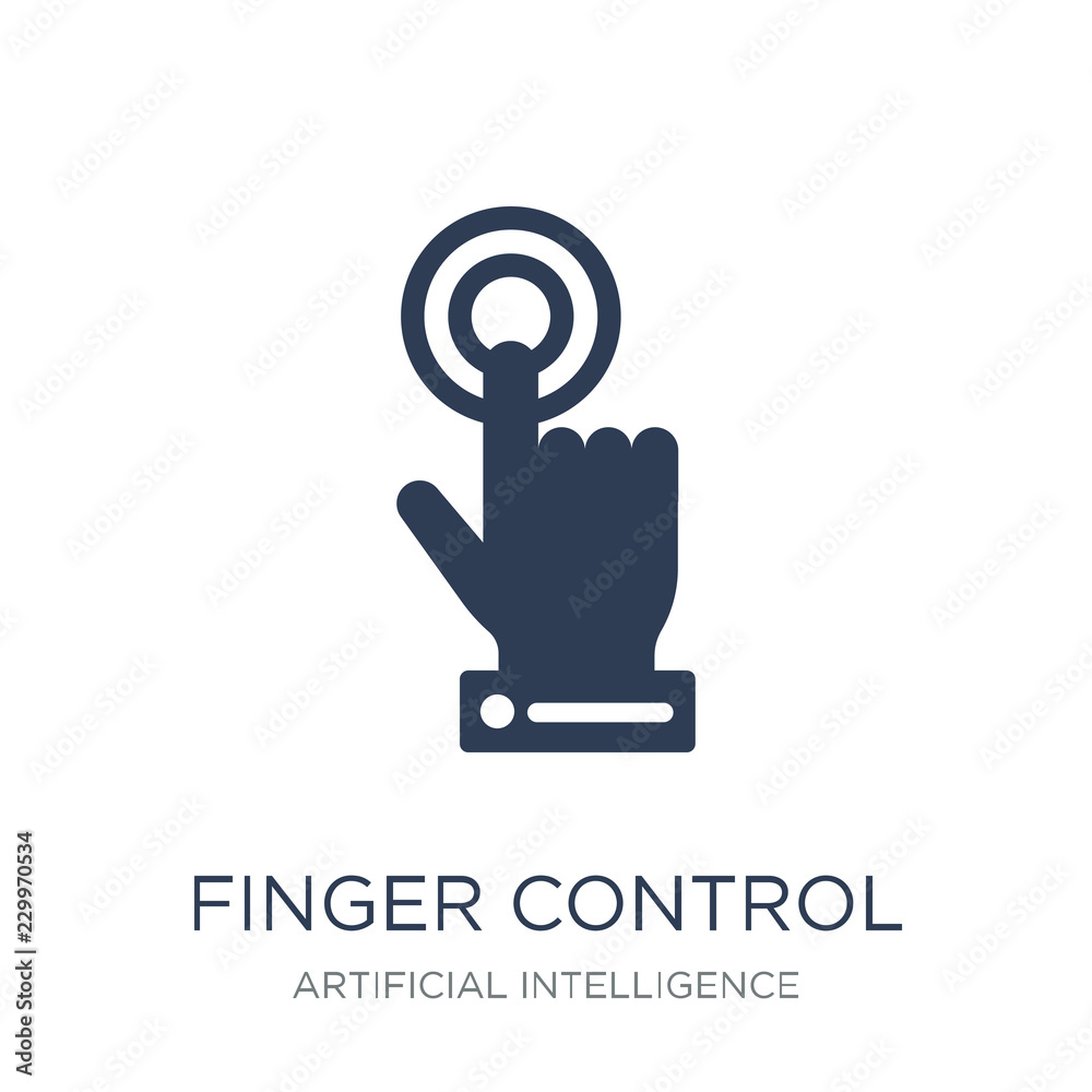 Finger control icon. Trendy flat vector Finger control icon on w Finger control icon. Trendy flat vector Finger control icon on w