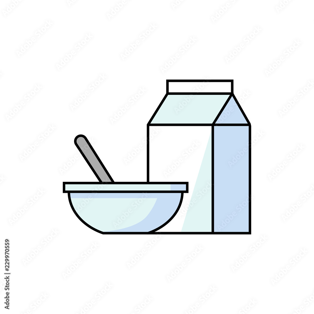 Milk Porridge flat vector illustration isolated on white background for icon, logotype, mobile app and web design. Milk Porridge flat vector illustration isolated on white background for icon, logotype, mobile app and web design.