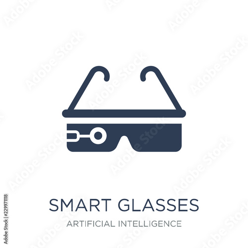 Smart glasses icon. Trendy flat vector Smart glasses icon on whi