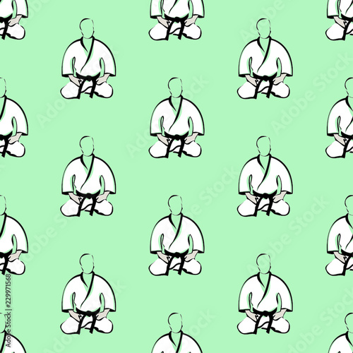 Seamless texture pattern karate,judo,bjj,MMA martial arts. Vector, EPS.