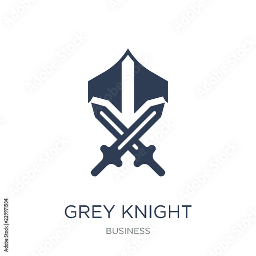 Grey knight icon. Trendy flat vector Grey knight icon on white background from Business collection