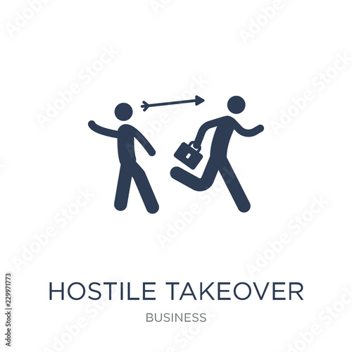 Hostile takeover icon. Trendy flat vector Hostile takeover icon on white background from Business collection