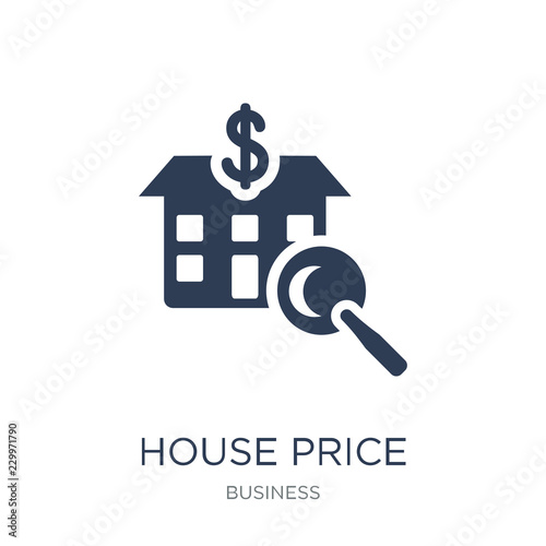 House price surveys icon. Trendy flat vector House price surveys icon on white background from Business collection