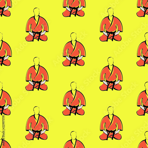 Seamless texture pattern karate,judo,bjj,MMA martial arts. Vector, EPS.