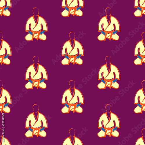 Seamless texture pattern karate,judo,bjj,MMA martial arts. Vector, EPS.