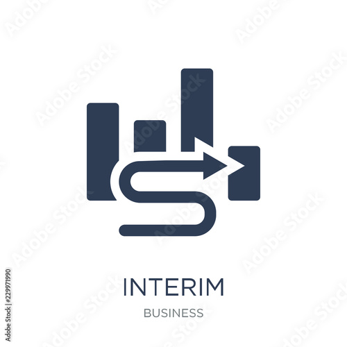 Interim icon. Trendy flat vector Interim icon on white background from Business collection