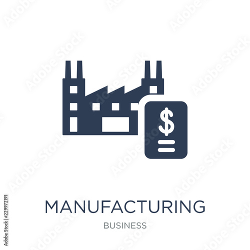 Manufacturing output icon. Trendy flat vector Manufacturing output icon on white background from Business collection