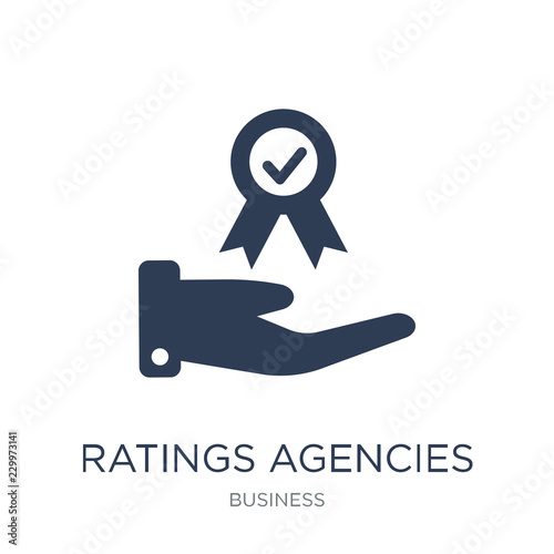 Ratings agencies icon. Trendy flat vector Ratings agencies icon on white background from business collection