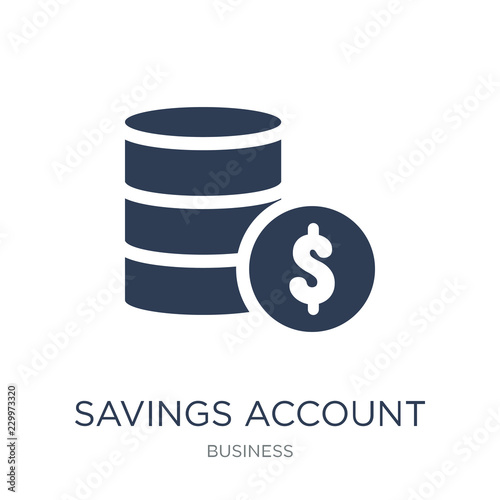 Savings account icon. Trendy flat vector Savings account icon on white background from business collection