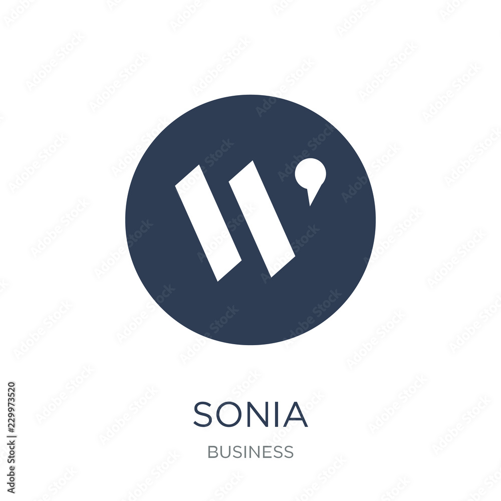 Sonia icon. Trendy flat vector Sonia icon on white background from business collection Sonia icon. Trendy flat vector Sonia icon on white background from business collection