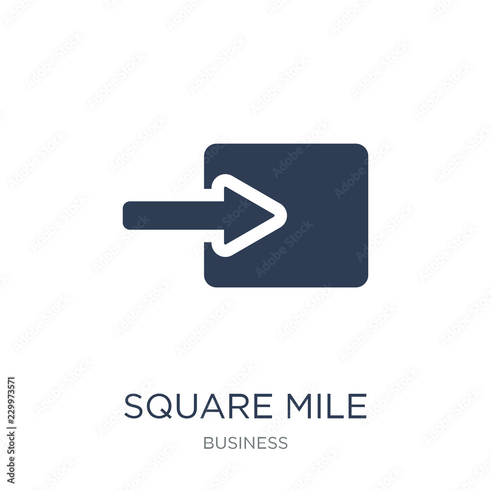 Square Mile icon. Trendy flat vector Square Mile icon on white background from business collection Square Mile icon. Trendy flat vector Square Mile icon on white background from business collection