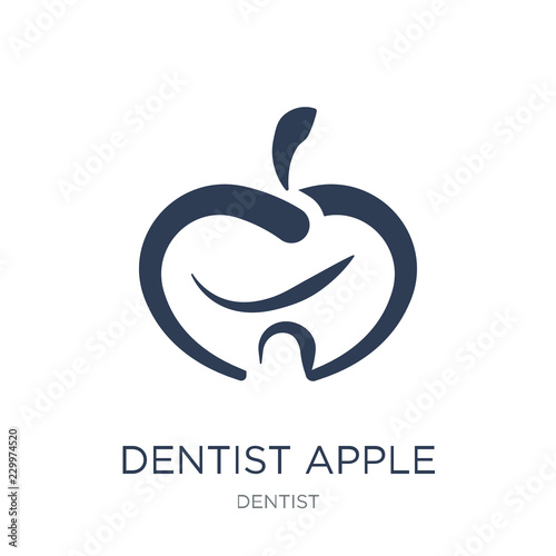 Dentist Apple icon. Trendy flat vector Dentist Apple icon on white background from Dentist collection