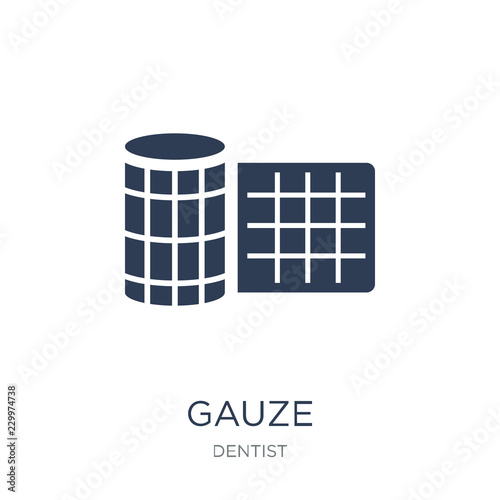 Gauze icon. Trendy flat vector Gauze icon on white background from Dentist collection