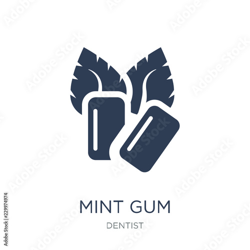 Mint gum icon. Trendy flat vector Mint gum icon on white background from Dentist collection