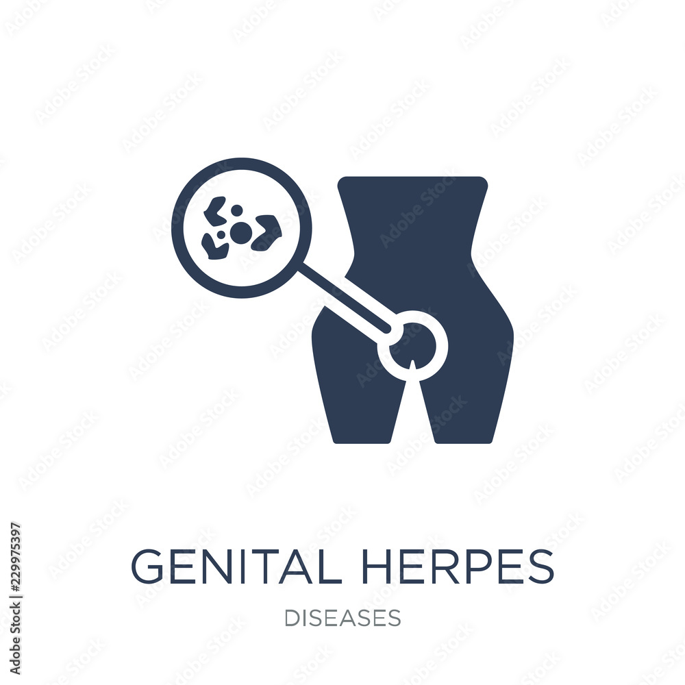 Genital Herpes (Herpes Simplex Virus) icon. Trendy flat vector Genital