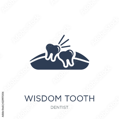Wisdom tooth icon. Trendy flat vector Wisdom tooth icon on white background from Dentist collection