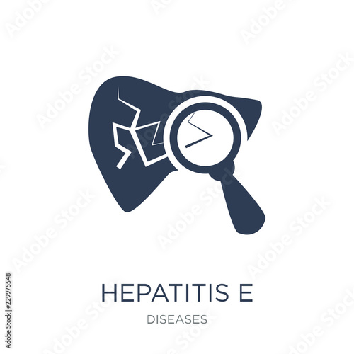 Hepatitis E icon. Trendy flat vector Hepatitis E icon on white background from Diseases collection