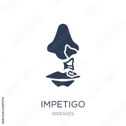 Impetigo icon. Trendy flat vector Impetigo icon on white background from Diseases collection