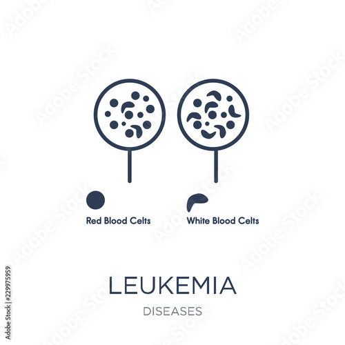 Leukemia icon. Trendy flat vector Leukemia icon on white background from Diseases collection