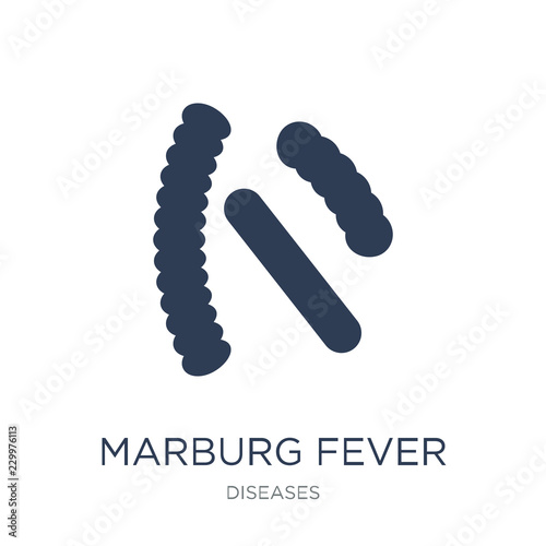 Marburg fever icon. Trendy flat vector Marburg fever icon on white background from Diseases collection