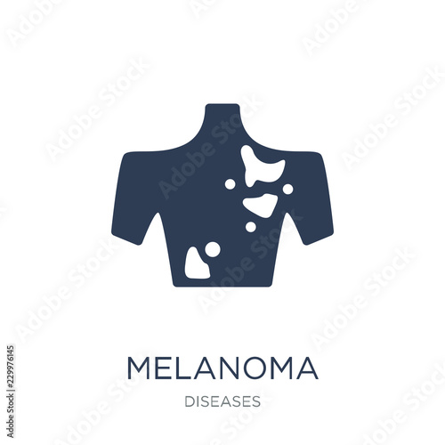 Melanoma icon. Trendy flat vector Melanoma icon on white background from Diseases collection