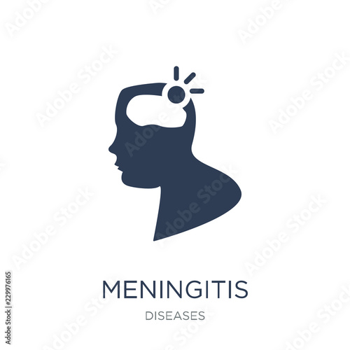 Meningitis icon. Trendy flat vector Meningitis icon on white background from Diseases collection