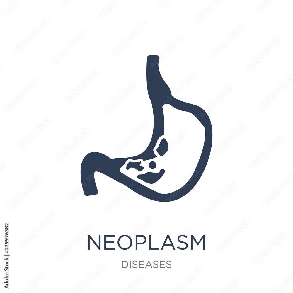 Neoplasm icon. Trendy flat vector Neoplasm icon on white background from Diseases collection Neoplasm icon. Trendy flat vector Neoplasm icon on white background from Diseases collection