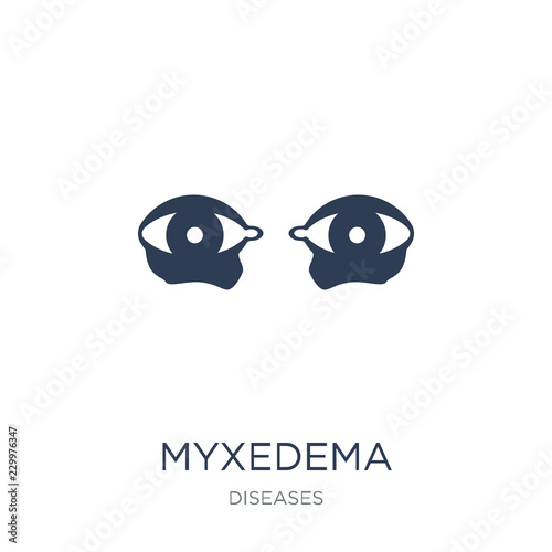 Myxedema icon. Trendy flat vector Myxedema icon on white background from Diseases collection photo